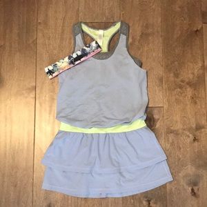 Ivivva Girls Size 12 Tennis/Sport Dress and Reversible Headband